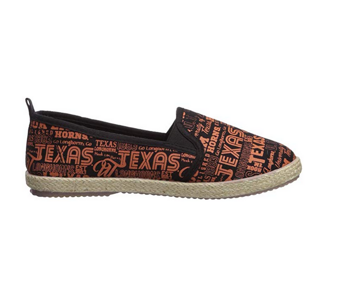 FOCO NCAA Women's Texas Longhorns Espadrille Canvas Slip On Shoe