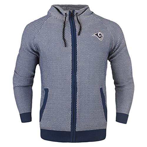 FOCO NFL Men's Los Angeles Rams Poly Knit Full Zip Hoodie