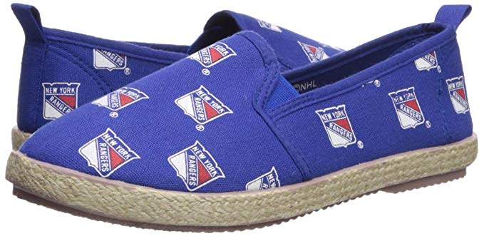 FOCO NHL Women's New York Rangers Espadrille Canvas Slip On Shoe