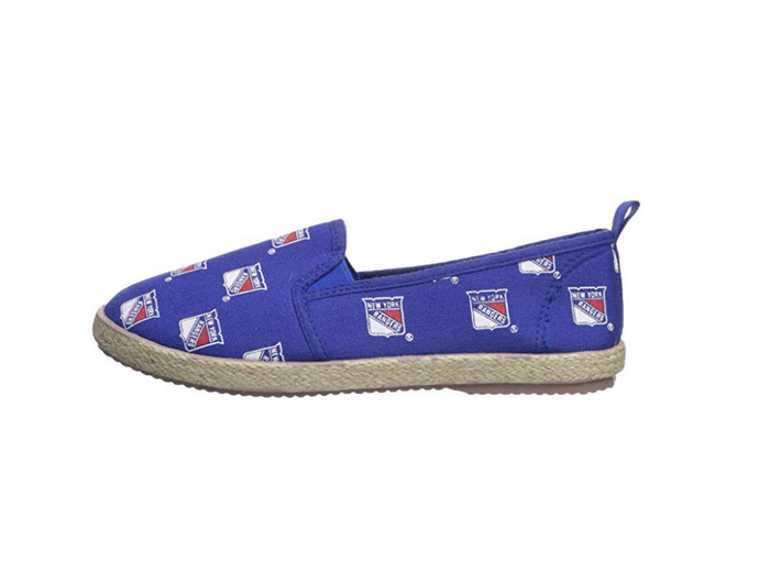 FOCO NHL Women's New York Rangers Espadrille Canvas Slip On Shoe
