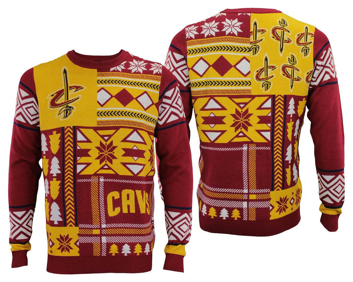 Forever Collectibles NBA Men's Cleveland Cavaliers Patches Ugly Sweater