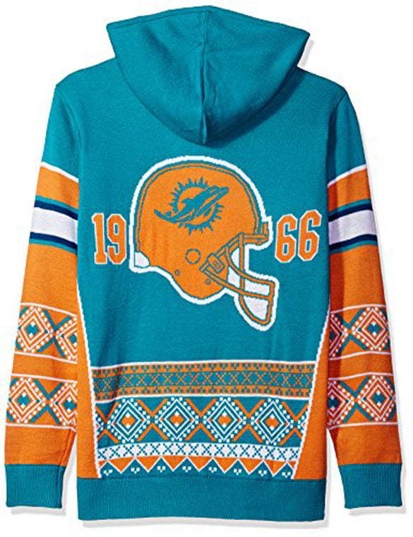 Forever Collectibles NFL Men's Miami Dolphins Big Logo Hooded Sweater