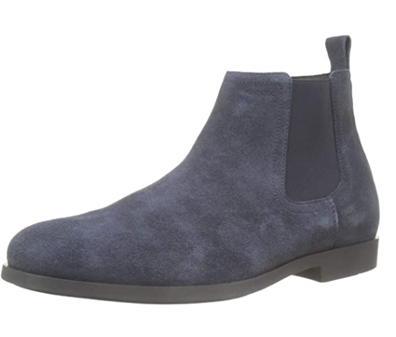 GEOX Men's U Kaspar C Slip On Chelsea Boots, Suede Navy