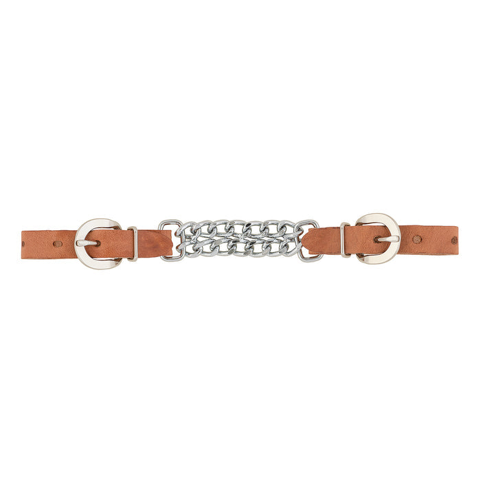 Harness Leather 3-1/2" Double Flat Link Chain Curb Strap