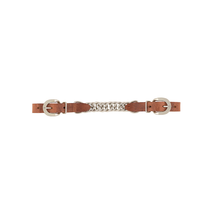Harness Leather 4-1/2" Single Flat Link Chain Curb Strap