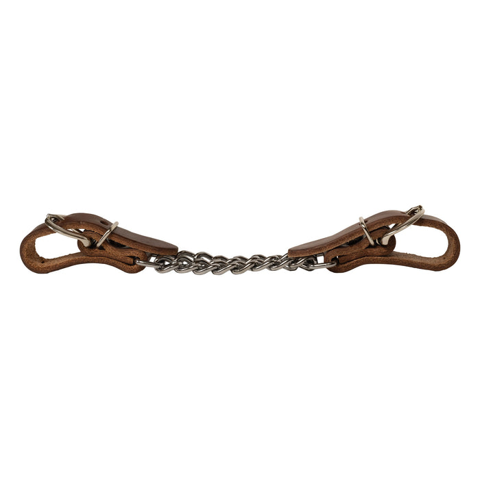 Harness Leather 4-1/4" Double Flat Link Chain Curb Strap, Sunset