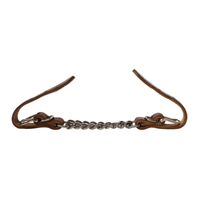 Harness Leather 4-1/4" Double Flat Link Chain Curb Strap, Sunset