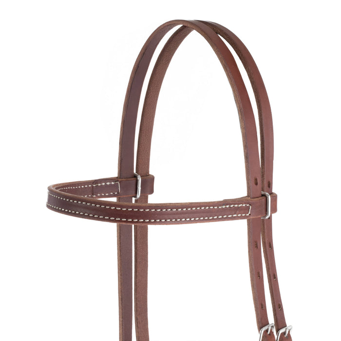 Harness Leather Browband Bridle with Single Cheek Buckle