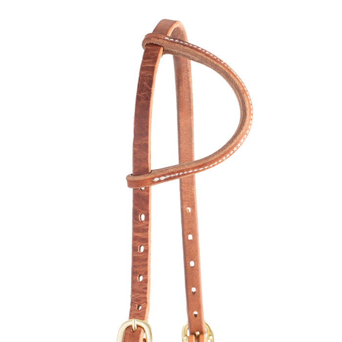Hermann Oak Harness Leather Quick Change Headstall with Leather Tab Ends