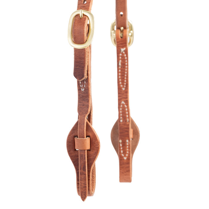 Hermann Oak Harness Leather Quick Change Headstall with Leather Tab Ends