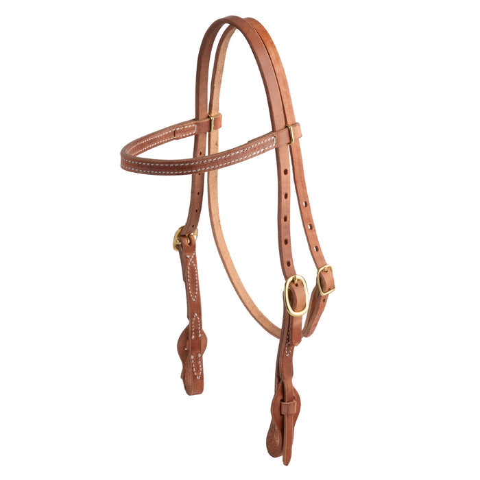 Hermann Oak Harness Leather Quick Change Headstall with Leather Tab Ends