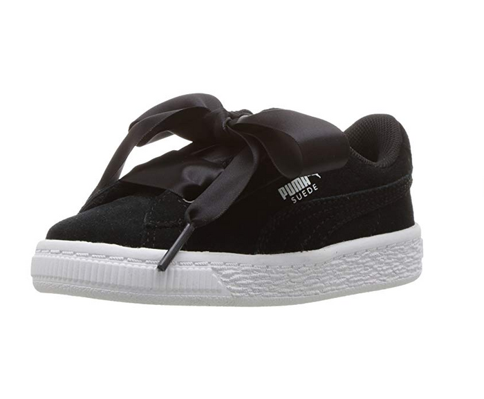 PUMA Kids' Suede Heart Sneakers, Black