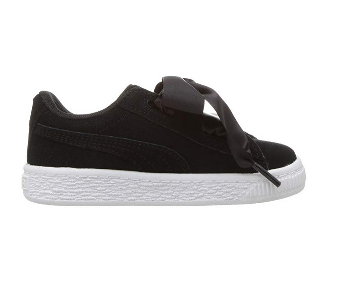 PUMA Kids' Suede Heart Sneakers, Black