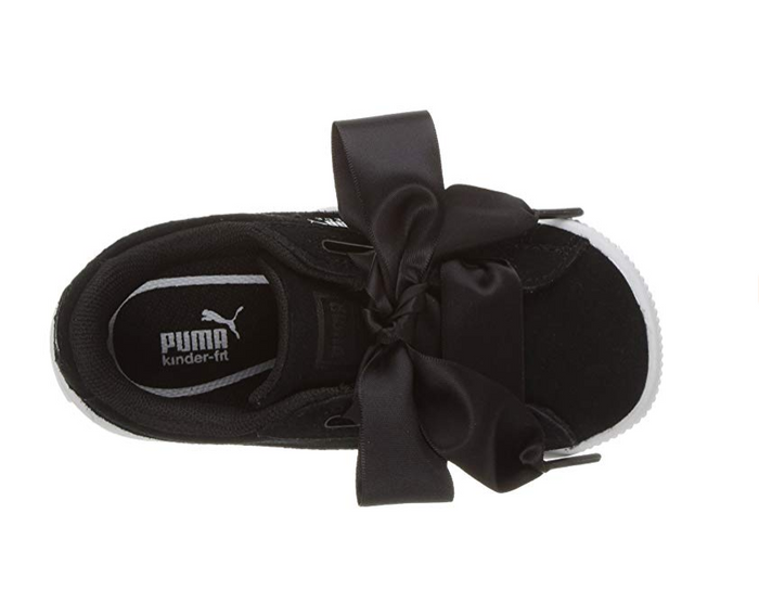 PUMA Kids' Suede Heart Sneakers, Black