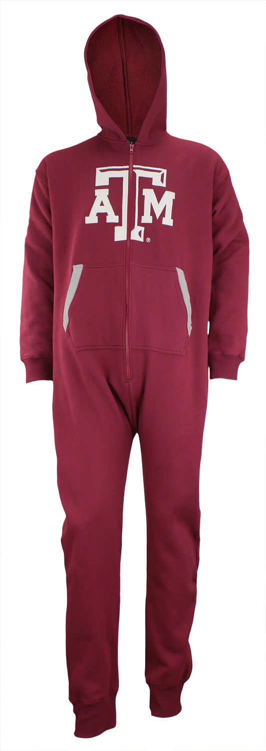 KLEW NCAA Unisex Texas A&M Aggies One Piece Jumpsuit, Maroon