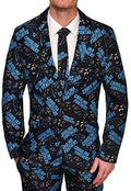 KLEW NFL Men's Carolina Panthers Repeat Logo Ugly Business Suit - 3 Piece Set