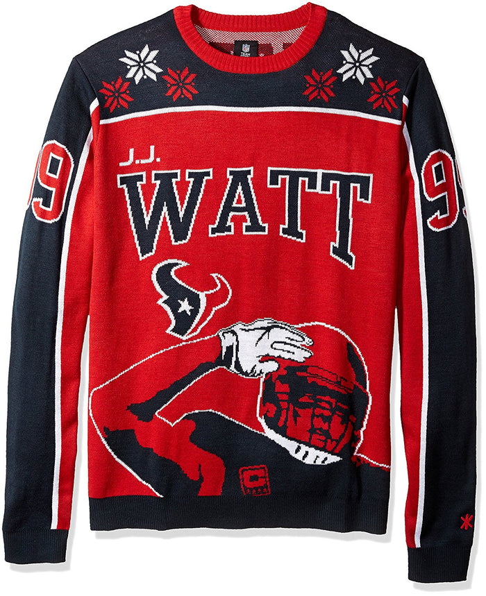 KLEW NFL Men's Houston Texans J.J. Watt #99 Ugly Sweater
