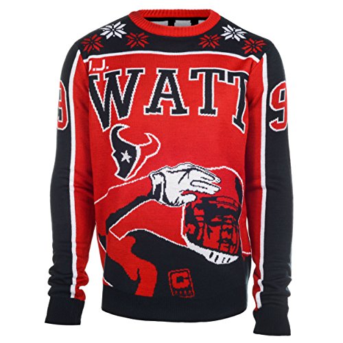 KLEW NFL Men's Houston Texans J.J. Watt #99 Ugly Sweater