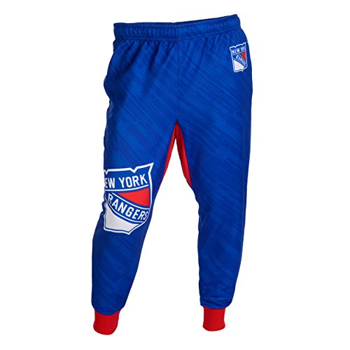 KLEW NHL Men's New York Rangers Cuffed Jogger Pants, Blue