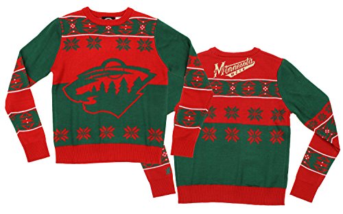 KLEW NHL Youth Minnesota Wild Ugly Crew Neck Team Sweater