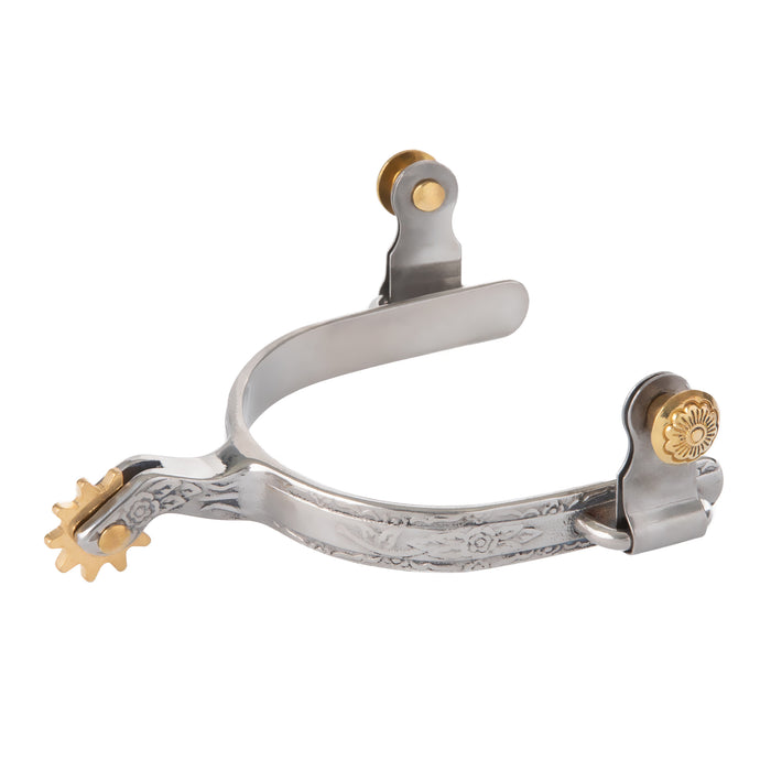 Ladies' Roping Spur with Engraved Band, 1-1/4" Shank