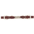 Latigo Leather 3-1/2" Single Flat Link Chain Curb Strap