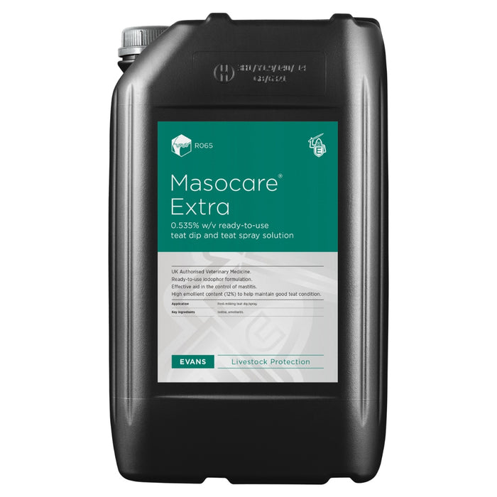 Masocare® Extra High Emollient Iodophor Teat Dip & Spray | 25L, 200L & 1000L