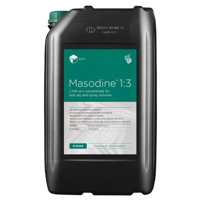 Masodine® Concentrate Iodophor Teat Dip/Spray | 25L, 200L & 1000L