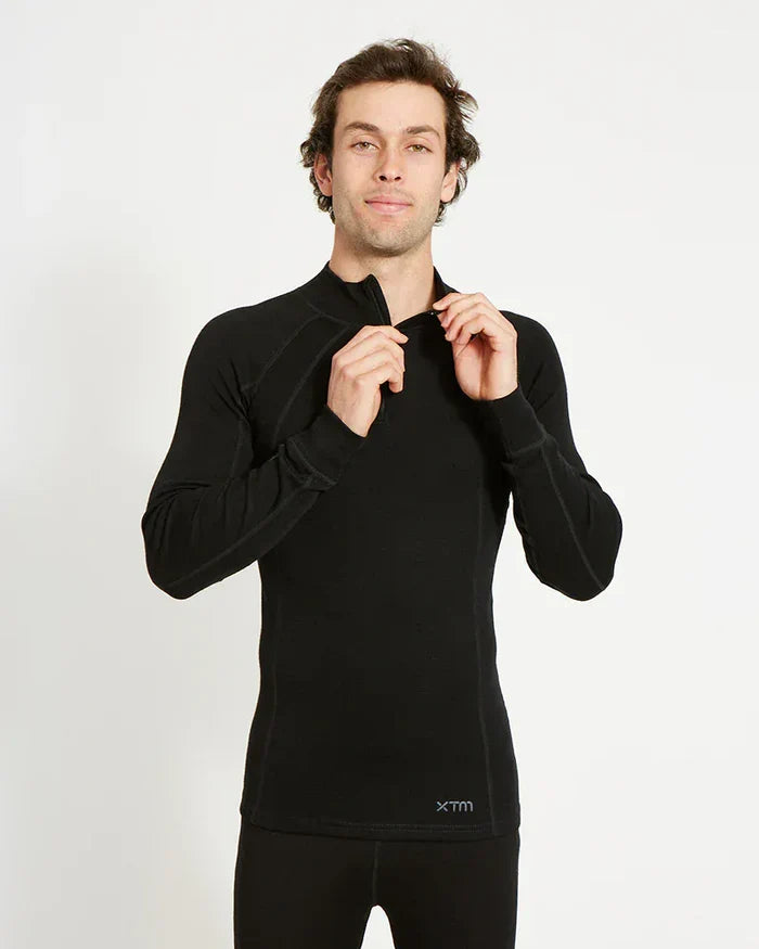 XTM Performance Men's Thermal Top Men's Merino 230 Wool Zip Neck Thermal Top