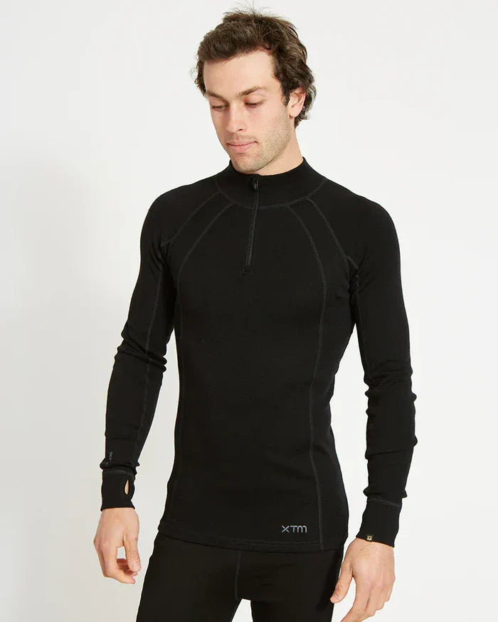 XTM Performance Men's Thermal Top Men's Merino 230 Wool Zip Neck Thermal Top