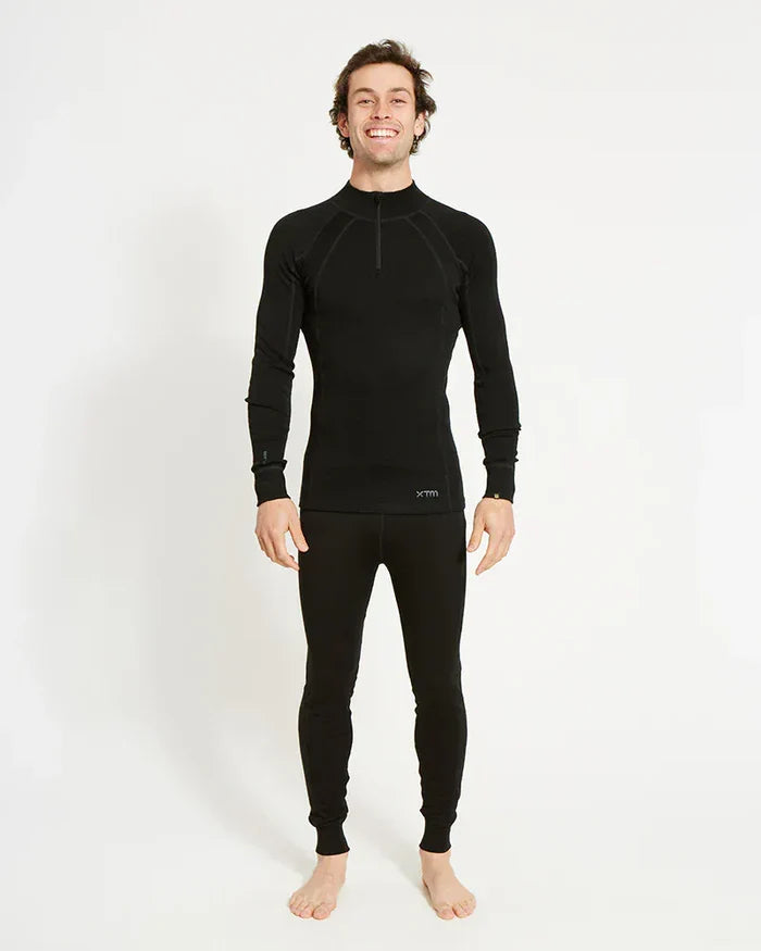 XTM Performance Men's Thermal Top Men's Merino 230 Wool Zip Neck Thermal Top
