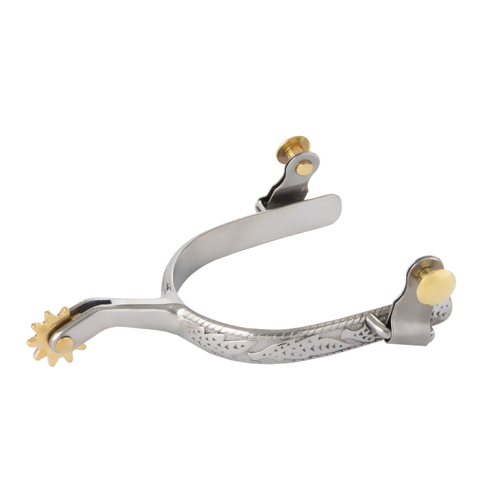 Men’s Roping Spurs with Engraved Band and 10-Point Rowel