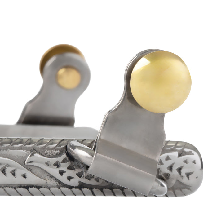 Men’s Roping Spurs with Engraved Band and 10-Point Rowel