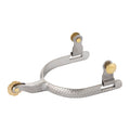Men’s Roping Spurs with Engraved Band and Rosebud Rowel