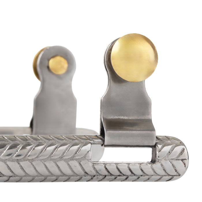 Men’s Roping Spurs with Engraved Band and Rosebud Rowel