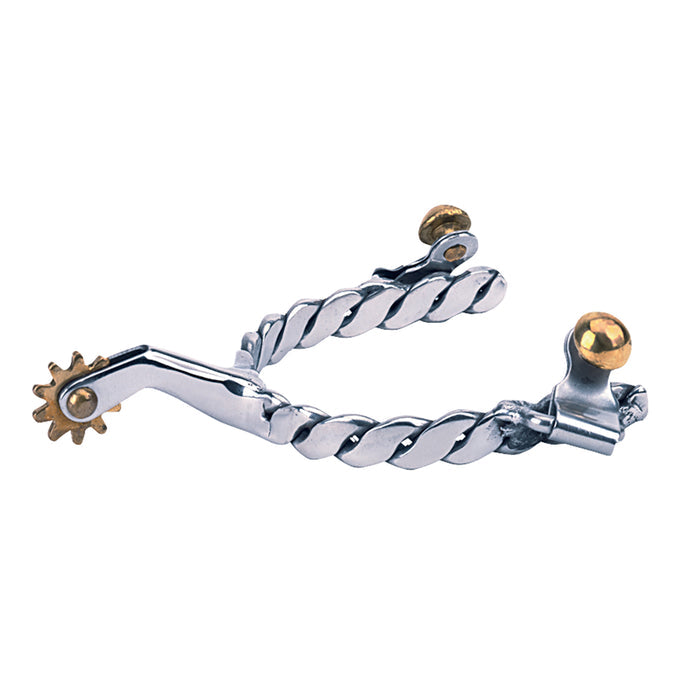 Mens Roping Spurs with Twisted Band