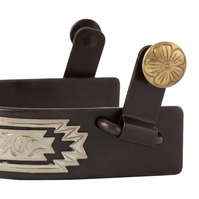 Men's Spurs with Engraved German Silver Trim