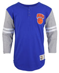 Mitchell & Ness NBA Youth Boys (8-20) New York Knicks 3/4 Sleeve Henley Tee