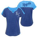 MLB Youth Girls Kansas City Royals Ballpark Best Color Block Dolman Sleeve T-Shirt