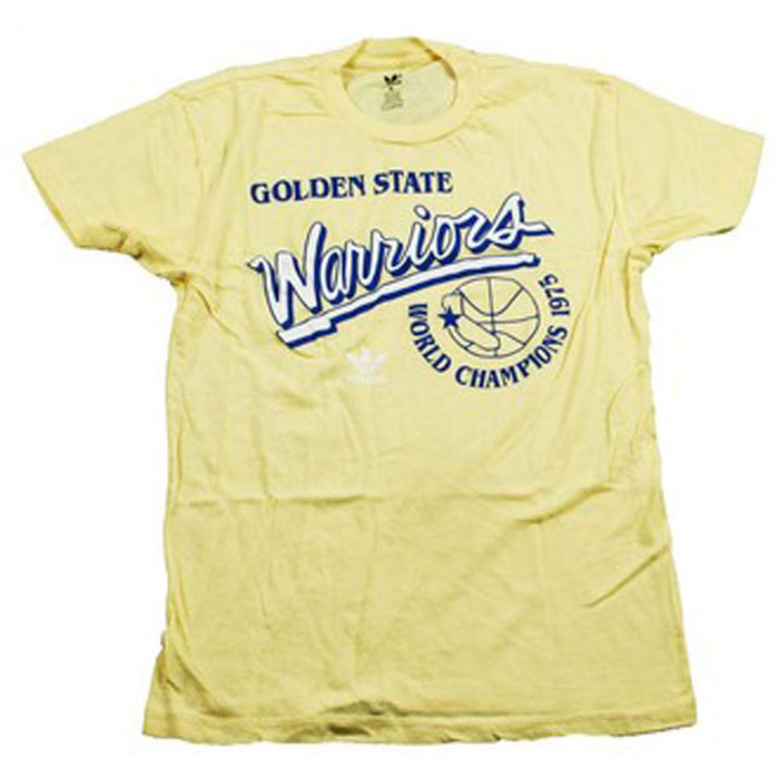 Adidas NBA Basketball Men's Golden State Warriors Shirt Tee - Yellow
