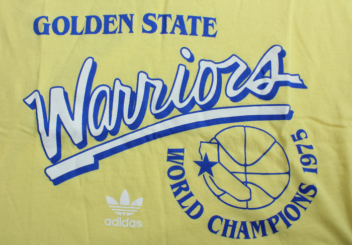 Adidas NBA Basketball Men's Golden State Warriors Shirt Tee - Yellow