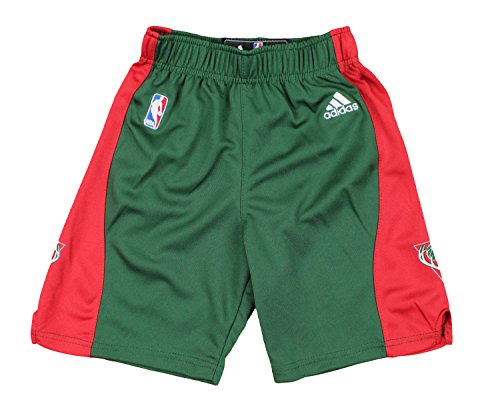 Adidas NBA Basketball Youth Boys Milwaukee Bucks Replica Road Shorts - Green