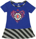 adidas NBA Toddlers Los Angeles Clippers Fancie Drop Waist Dress, Blue