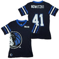 Adidas NBA Youth Girl's Dallas Mavericks Dirk Nowitzki #41 Replica Jersey Tee, Navy