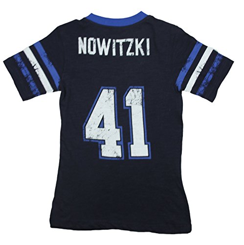 Adidas NBA Youth Girl's Dallas Mavericks Dirk Nowitzki #41 Replica Jersey Tee, Navy