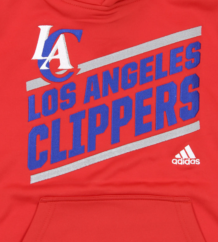 Adidas NBA Youth Los Angeles Clippers Playbook Striped Pullover Hoodie, Red