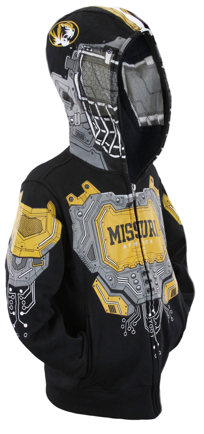 NCAA College Youth Boys Missouri Basketball Full Zip Masked Sweatshirt Hoodie