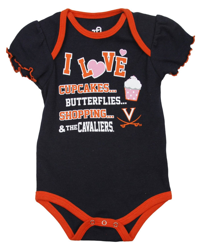 NCAA Infant Girl's Virginia Cavaliers 3 Pack Creeper Bodysuit Set