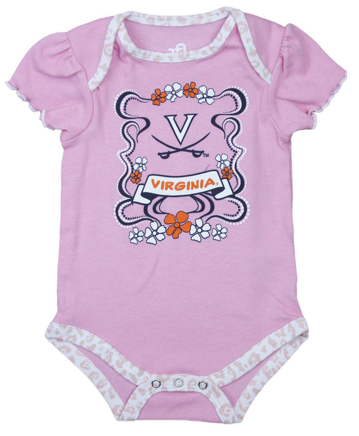 NCAA Infant Girl's Virginia Cavaliers 3 Pack Creeper Bodysuit Set