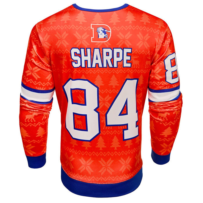 NFL Men's Denver Broncos Shannon Sharpe #84 Retired Player Ugly Sweater